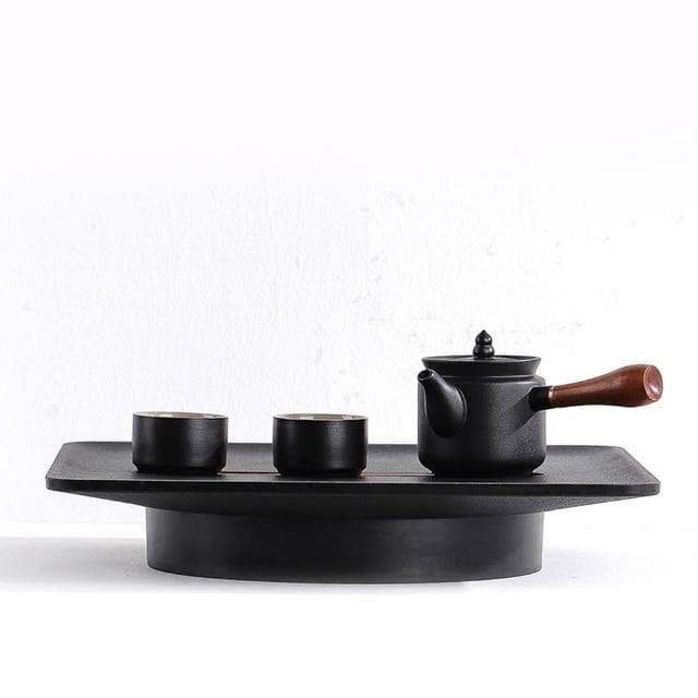 輕奢乾泡臺茶盤辦公室家用茶托盤乾泡盤茶具蓄水盤石英石小茶臺