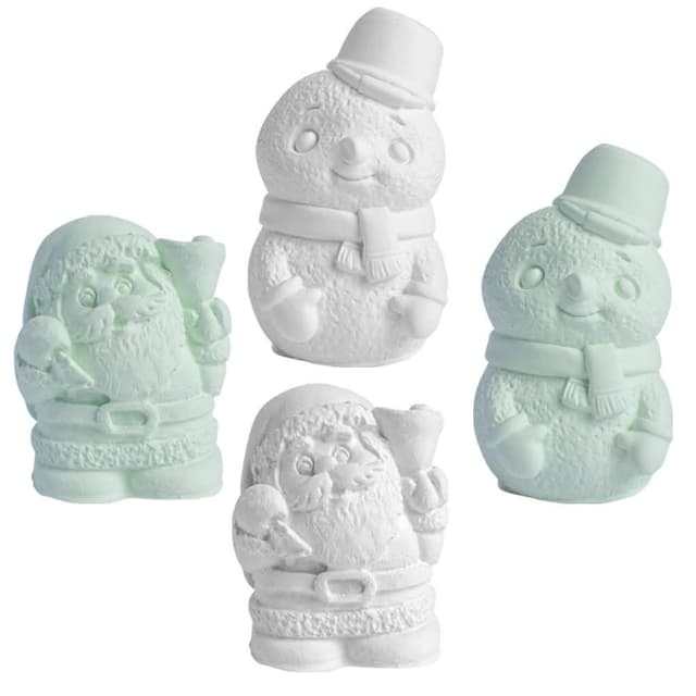 【QIDINA】4入-MIT純手工除濕防霉香氛珪藻土-聖誕硅藻土-A聖誕禮物 聖誕節 硅藻土 除臭 交換禮物