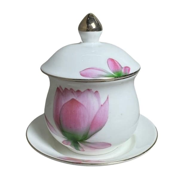 永羣沉香 荷花杯 陶瓷供杯  精緻骨瓷 彩繪 單杯 宗教用品 佛具