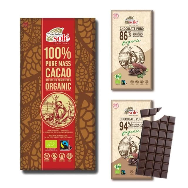 ❰西班牙Sole收淚❱黑巧克力⟪純100%/94%/86%⟫歐盟認證+公平貿易100g 無糖可可粉 Cacao 生巧克力塊 純素 無麩質