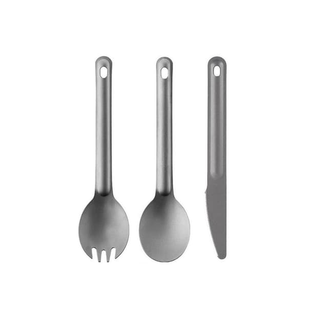 【TEMPEST】純鈦餐具組 ( 鈦湯匙 鈦叉 鈦勺 鈦餐刀 鈦制餐具 純鈦餐具 鈦餐具組 露營 旅行餐具 鈦叉勺 鈦餐具 )