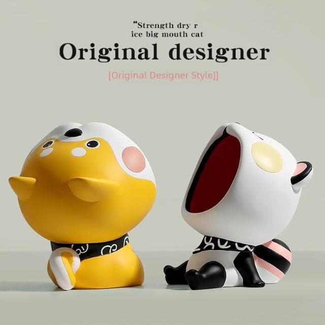 卡通可愛大嘴桌面擺件玄關鑰匙收納入戶客廳家居裝飾喬遷新居禮物