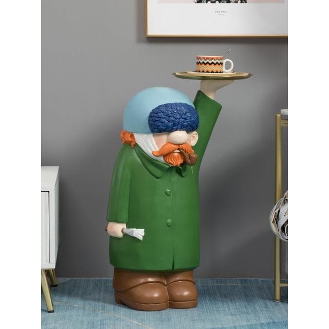 梵高藝術家託盤大型落地擺件創意客廳玄關輕奢家居軟裝飾喬遷禮物