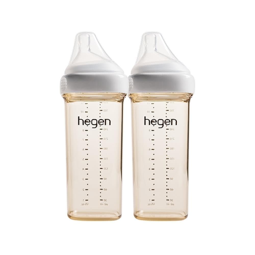 【hegen】金色奇蹟PPSU多功能方圓型寬口奶瓶 330ml 雙瓶組-象牙白