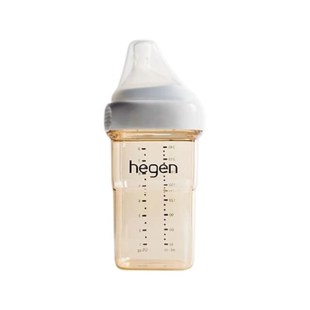 【hegen】金色奇蹟PPSU多功能方圓型寬口奶瓶 240ml -象牙白