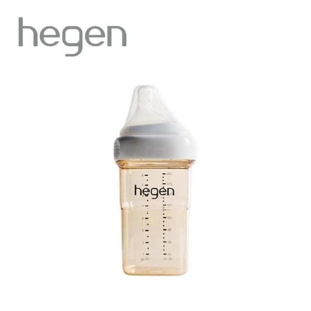 【hegen】金色奇蹟PPSU多功能方圓型寬口奶瓶 240ml -象牙白