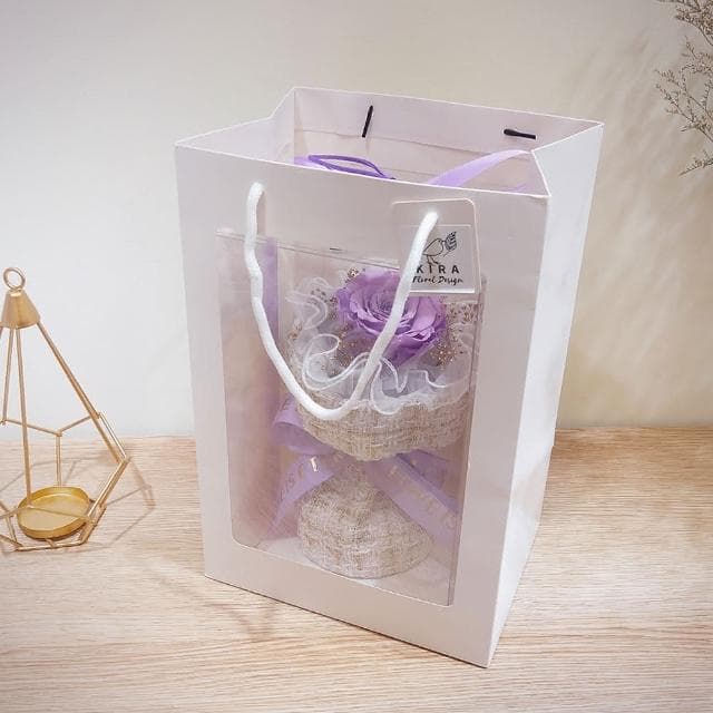 KIRA與花花藝小香風玫瑰永生花花束/小款/紫想浪漫/紫(生日花束 情人節花束 畢業花束 禮物 母親節花束)