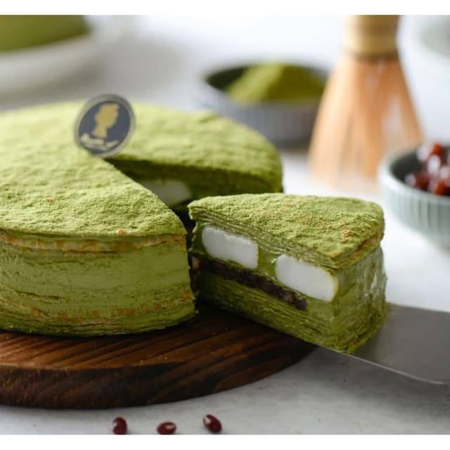 6吋好抹千層蛋糕(抹茶 千層 蛋糕 麻糬 紅豆 甜點 彌月 生日 可麗餅)