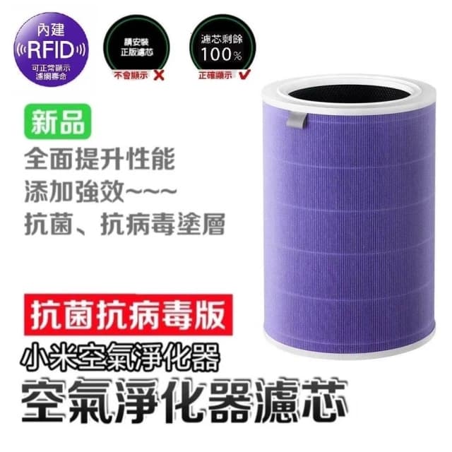 小米 米家空氣淨化器濾芯/濾網 抗菌抗病毒版(小米米家空氣淨化機 1代/2代/2s/3代/Pro 通用)