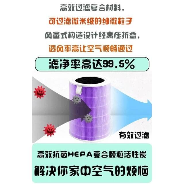 二組裝 小米 米家空氣淨化器濾芯/濾網/濾心抗菌抗病毒版(小米米家空氣淨化機1代/2代/2s/3代/Pro通用)