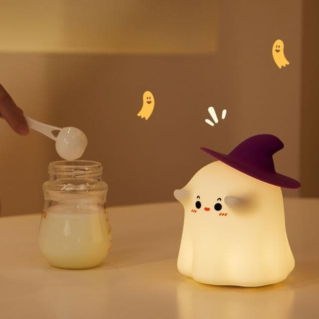 幽靈魔法師拍拍燈 幽靈小夜燈 拍拍燈 小夜燈 萬聖節款夜燈 臥室床頭燈 柔光 聖誕節 交換禮物 生日禮物