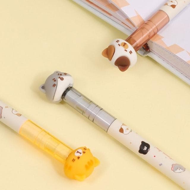 旋轉中性貓咪筆  0.5mm 文具 開學季 中性筆 旋轉筆 旋轉貓咪筆 原子筆 圓珠筆 可愛造型 交換禮物 原子筆