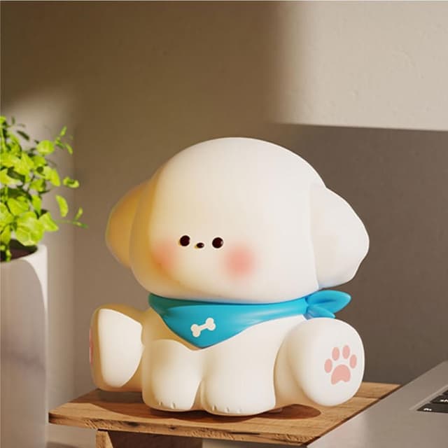 小奶狗拍拍燈 拍拍燈 小夜燈 睡眠燈 捏捏燈 卡通陪睡燈 柔軟拍拍燈 交換禮物 生日禮物 聖誕節 畢業禮物