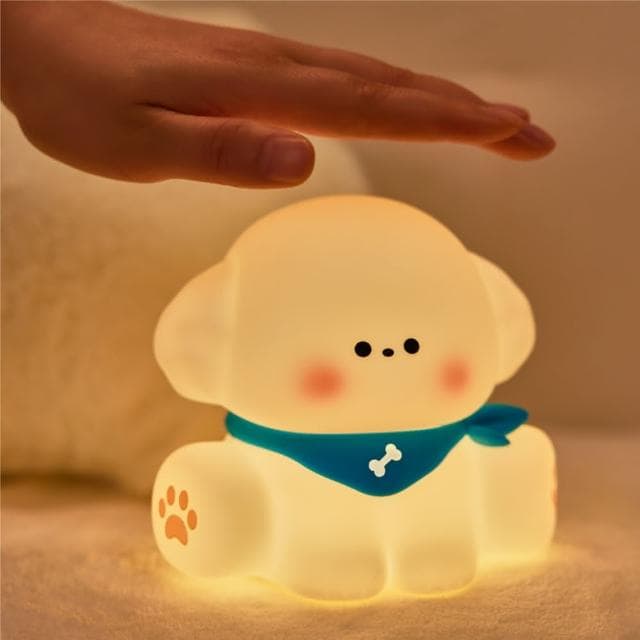 小奶狗拍拍燈 拍拍燈 小夜燈 睡眠燈 捏捏燈 卡通陪睡燈 柔軟拍拍燈 交換禮物 生日禮物 聖誕節 畢業禮物