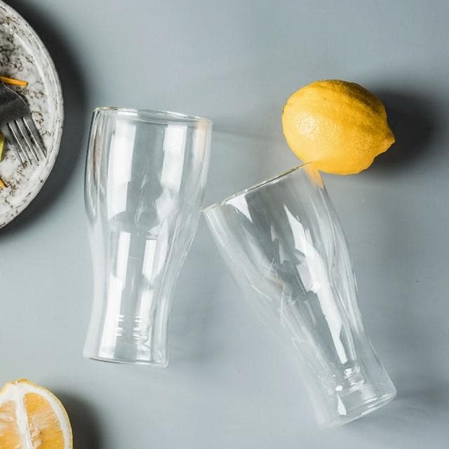 雙層啤酒杯酒瓶反轉造型 生日禮物 交換禮物 創意翻轉啤酒杯 啤酒杯 酒杯 歡慶 同樂  趣味