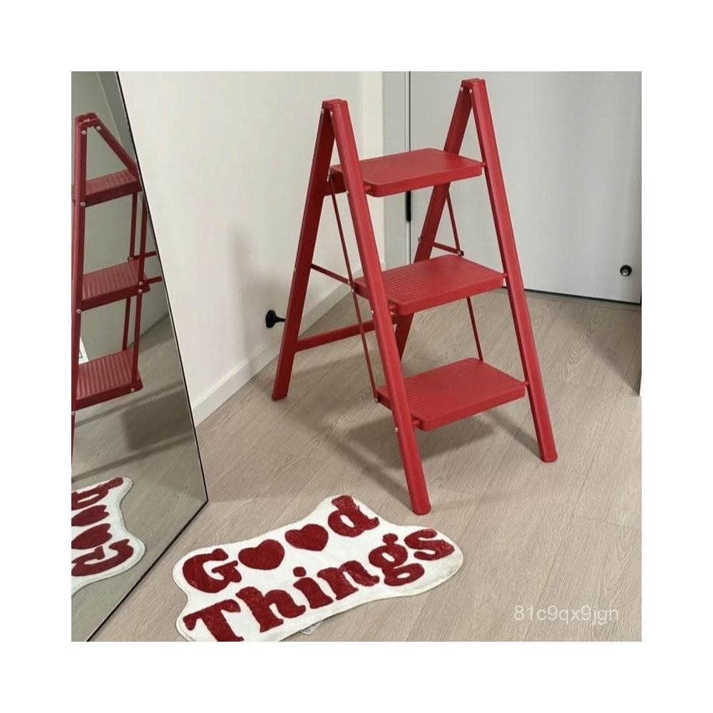 免運 可開髮票 喬遷之喜紅梯子傢用折疊伸縮加厚室內多功能樓梯凳人字梯搬傢禮物傢用梯子 三步梯 四步梯 鋼梯 兩步梯