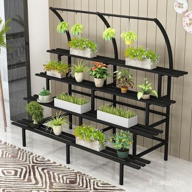 🎉特價下殺 花架 陽臺花架 落地架 新款室內外鐵藝花盆架長方形落地式多層花架陽臺掛式不銹防腐架 植物花架 盆栽架