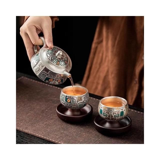 鎏銀品茗杯   旋轉茶杯  主人杯對杯   禮盒裝送長輩領導公司退休生日禮物送好友