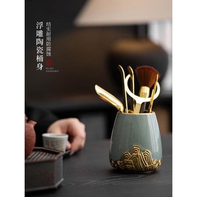 茶道六君子套裝中式高檔茶臺桌泡茶工具茶刀茶夾刷配件大全