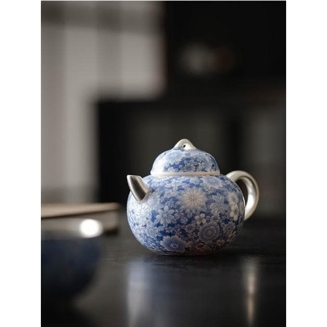 999 中式仿古青花陶瓷 萬花泡茶壺功夫茶具 一壺一杯泡茶器