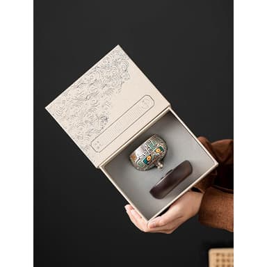 360度旋轉茶杯 主人杯 對杯 鎏銀禮盒 送長輩領導公司退休生日禮物品
