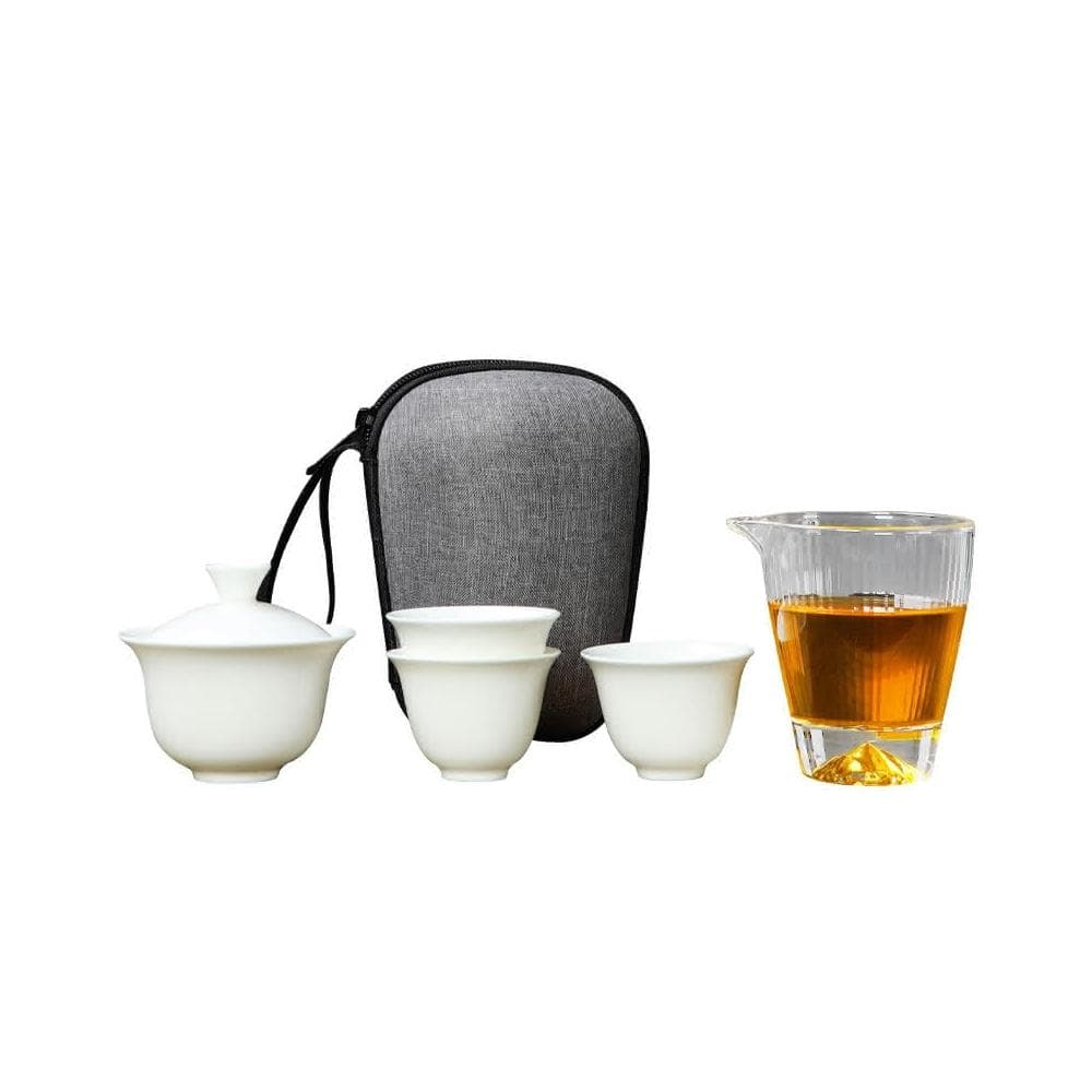 小慕Kogure 大全套旅行茶具戶外便攜式泡茶蓋碗套裝 旅行茶具組便攜收納 輕巧隨性 持握舒適 不易燙手