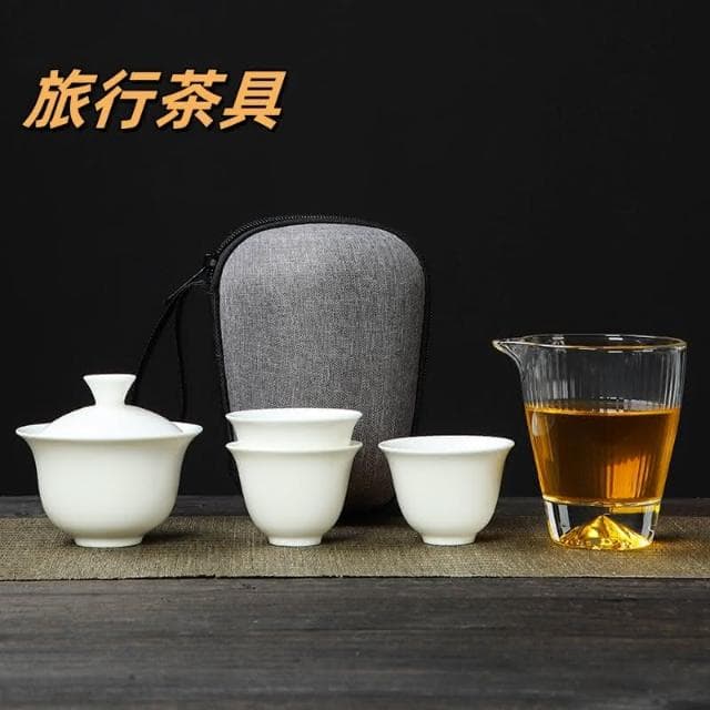 小慕Kogure 大全套旅行茶具戶外便攜式泡茶蓋碗套裝 旅行茶具組便攜收納 輕巧隨性 持握舒適 不易燙手