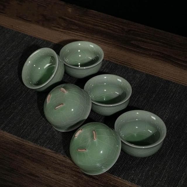 品茗杯3入組｜汝窯茶杯 汝瓷品茗杯 茶盞單杯 小茶碗 功夫茶具 茶杯 汝窯 哥窯 品茗 茶道 茶道配件 主人杯 家用簡約