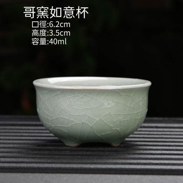 品茗杯3入組｜汝窯茶杯 汝瓷品茗杯 茶盞單杯 小茶碗 功夫茶具 茶杯 汝窯 哥窯 品茗 茶道 茶道配件 主人杯 家用簡約