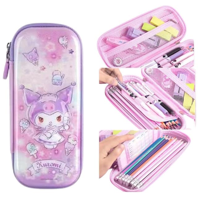 【SANRIO 三麗鷗】三麗鷗 鉛筆袋 筆袋 大耳狗 庫洛米 減壓 雙層 筆盒 3D立體 卡通 文具盒 大容量 鉛筆盒 立體鉛筆盒 交換禮物 聖誕禮物