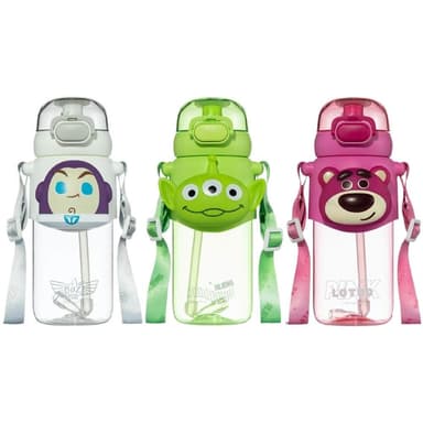 【Disney 迪士尼】玩具總動員 嘟嘟水壺 600ML ( 正版授權 巴斯光年 三眼怪 草莓熊 運動水壺 兒童水壺 隨身水壺 隨身杯 大容量水瓶 母嬰Tritan材質 茶杯 保溫瓶 雙飲 吸管 可調背帶 送禮 生日禮物 交換禮物 聖誕禮物)