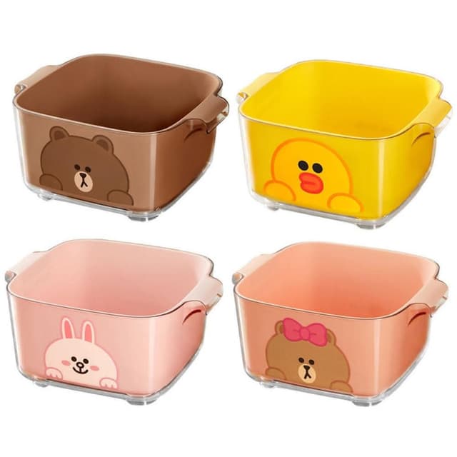 【LINE FRIENDS】熊大洗菜盆 2.7L (正版授權 莎莉 熊美 兔兔 雙層瀝水籃 洗菜 瀝水 果蔬筐 水果盆 廚房客廳 家用 創意收納 抽獎禮物 辦公小物 餐廚 送禮 生日禮物 交換禮物 聖誕禮物)