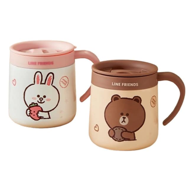 【LINE FRIENDS】單把不鏽鋼水杯 380ml ( 正版授權 熊大 兔兔 304不鏽鋼 保冰保熱 真空保溫 冰壩杯 運動水壺 泡茶 泡咖啡 隨身水壺 隨身杯 大容量水瓶 茶杯 保溫瓶 送禮 生日禮物 交換禮物 聖誕禮物)