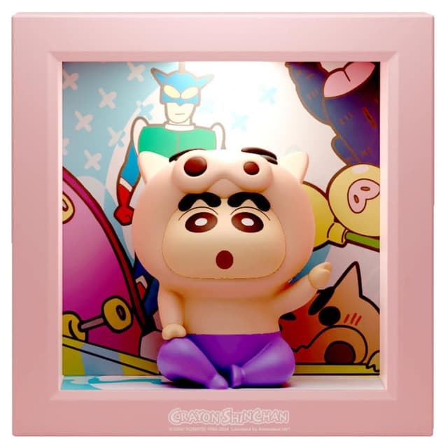 【Hello 蠟筆小新】相框小夜燈 肥嘟嘟左衛門 (正版授權 3D立體造型 床頭小夜燈  可調光 冷暖燈光調節 解壓 手辦 公仔 擺件 玩具 臥室裝飾 送禮 生日禮物 交換禮物 聖誕禮物)