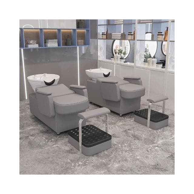 工廠直銷高檔髮廊陶瓷沖水床網紅半躺理髮店專用洗頭床簡約美髮店