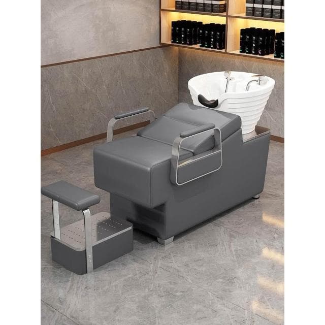 洗頭床理髮店專用美髮店髮廊沖水床陶瓷盆半躺式網紅潮店廠家直銷