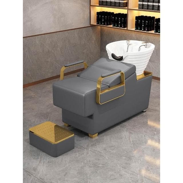 洗頭床理髮店專用美髮店髮廊沖水床陶瓷盆半躺式網紅潮店廠家直銷