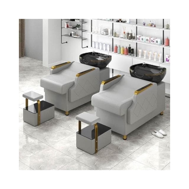 理髮店洗頭床髮廊專用沖水床陶瓷盆半躺式洗頭床網紅款高檔洗頭床