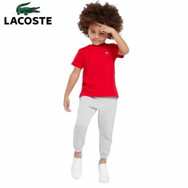 【LACOSTE】LACOSTE 鱷魚 10A/10YR 紅色 深藍 小孩上衣 童裝 圓領短袖T恤 圓領衫(10A/10YR 童裝)
