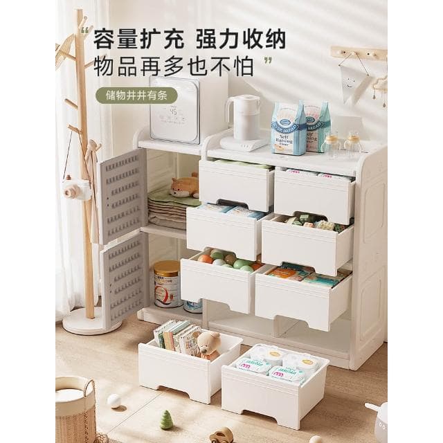 收納櫃寶寶用品置物架落地櫃子多層衣櫃一體嬰兒餵養臺兒童儲物櫃