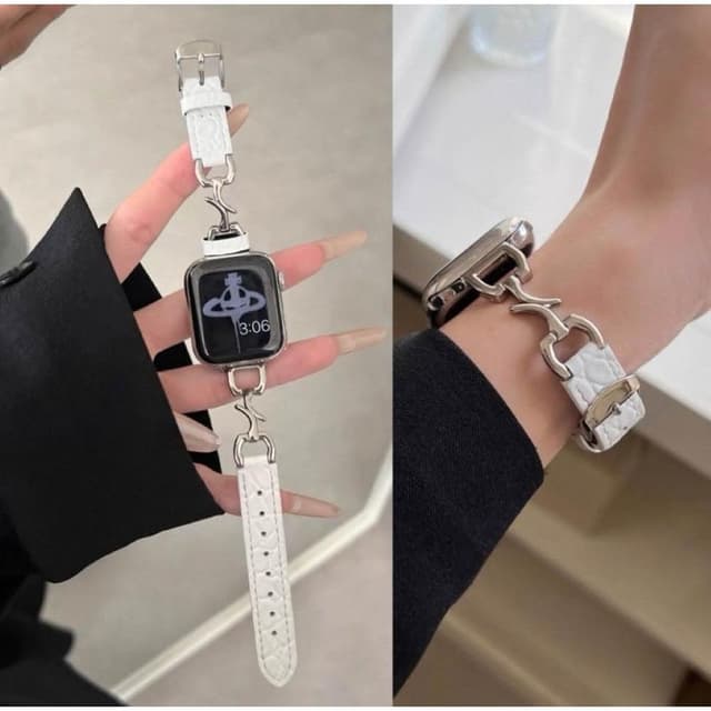 GTPSHOP  蘋果手錶真皮錶帶 iwatch10 蘋果手錶 S9 8 7 se 高級手錶 小香風真皮錶帶 鱷魚紋 蘋果手錶氣質皮錶帶 蘋果替換錶帶