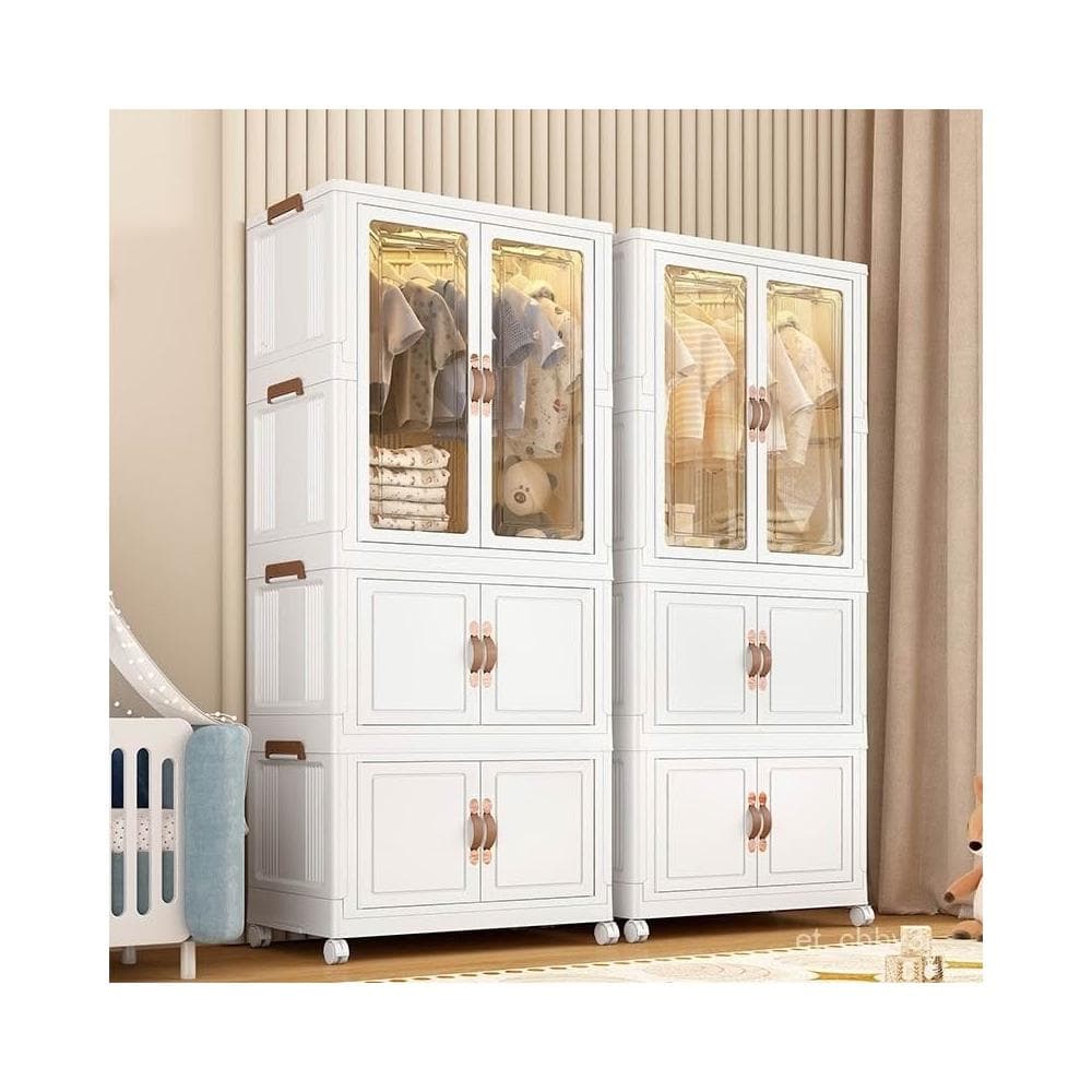 爆款💛免安裝 超大麵寬 寶寶衣櫃 兒童衣服收納櫃 塑料傢用嬰兒儲物櫃多層 簡易小衣櫥 折疊收納箱