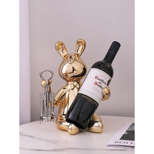 工廠直銷 免稅 兔子紅酒架裝飾品客廳喬遷禮物輕奢客廳餐桌麵餐邊櫃酒托酒櫃擺件酒櫃 酒架 擺件 XFS1