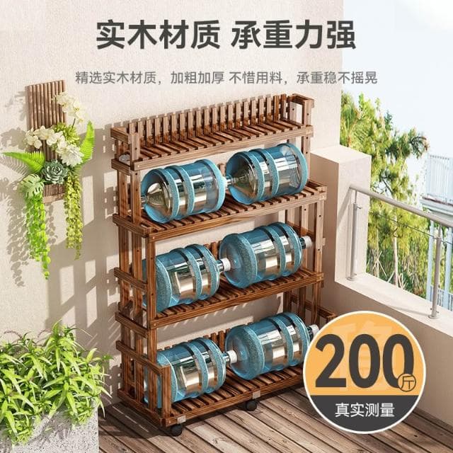 免運｜防腐木花架置物架陽台客廳落地式實木多層移動靠牆多肉綠蘿植物架花架盆栽架 多肉植物架 陽台花架 陽台落地式花盆架