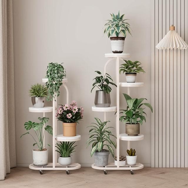 免運｜花架奶油風簡約落地式可移動綠蘿多層置物架小戶型客廳陽台花盆架花架盆栽架 多肉植物架 陽台花架 陽台落地式花盆架