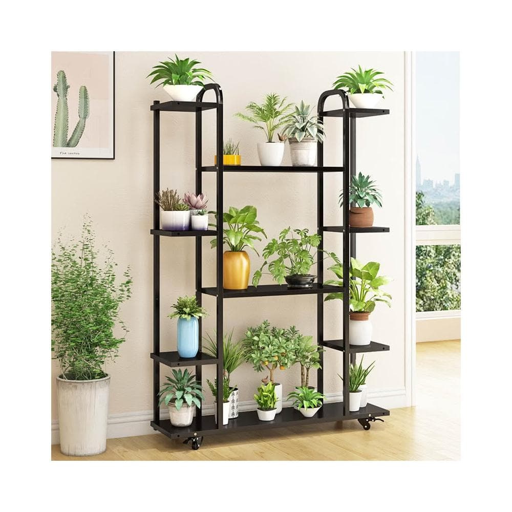 免運｜花架置物架陽台鐵藝多層室內移動帶輪花盆架客廳落地式多肉花架子花架盆栽架 多肉植物架 陽台花架 陽台落地式花盆架