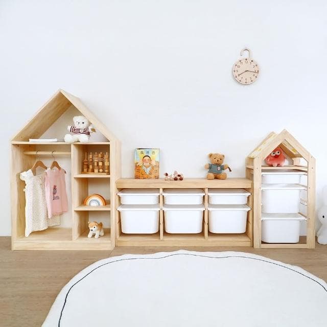 Ouniu丨 免運 兒童衣櫃 收納櫃 兒童房簡易實木掛衣櫃 男孩女孩小衣櫥櫃 嬰兒儲物櫃