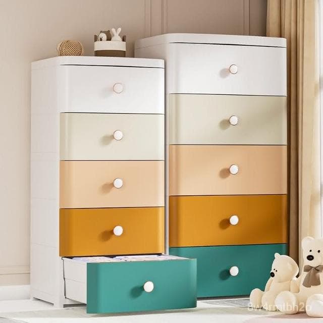 加厚抽屜式收納櫃多層塑料零食櫃置物櫃傢用寶寶衣櫃嬰兒童儲物櫃*下殺特惠