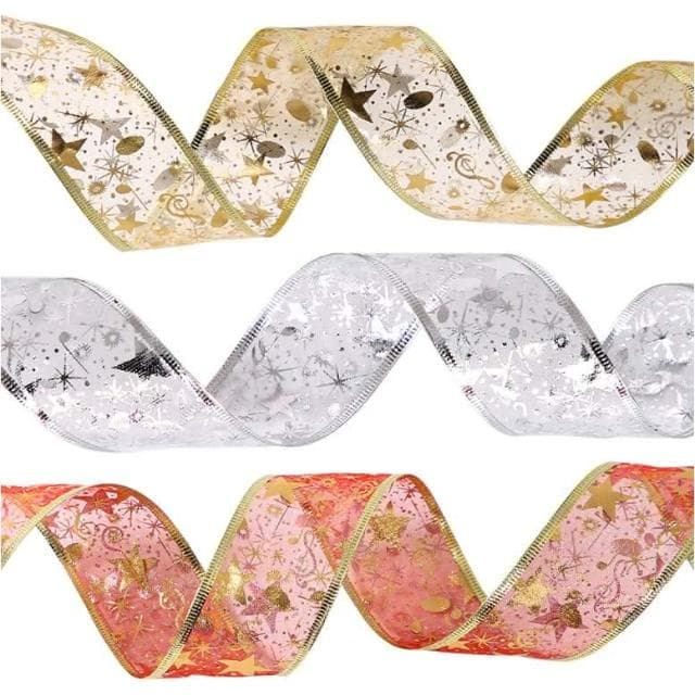 聖誕節 絲帶 音符 五角星 織帶 聖誕樹 裝飾 挂件 聖誕禮物 包裝 緞帶