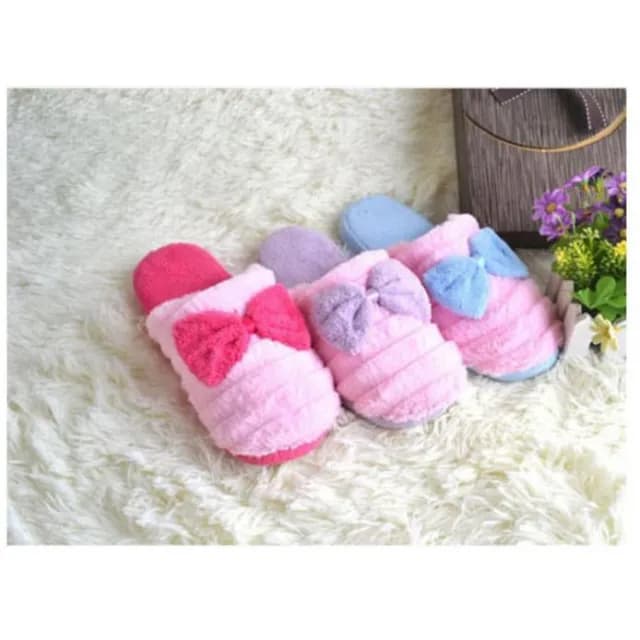 愛心 蝴蝶結 情人節 情侶拖鞋 軟毛室內 居家拖鞋 情人禮 聖誕禮物 創意 交換禮物 情侶